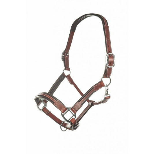 Cabezada de cuadras HKM Leather Head Collar Soft para equitación
