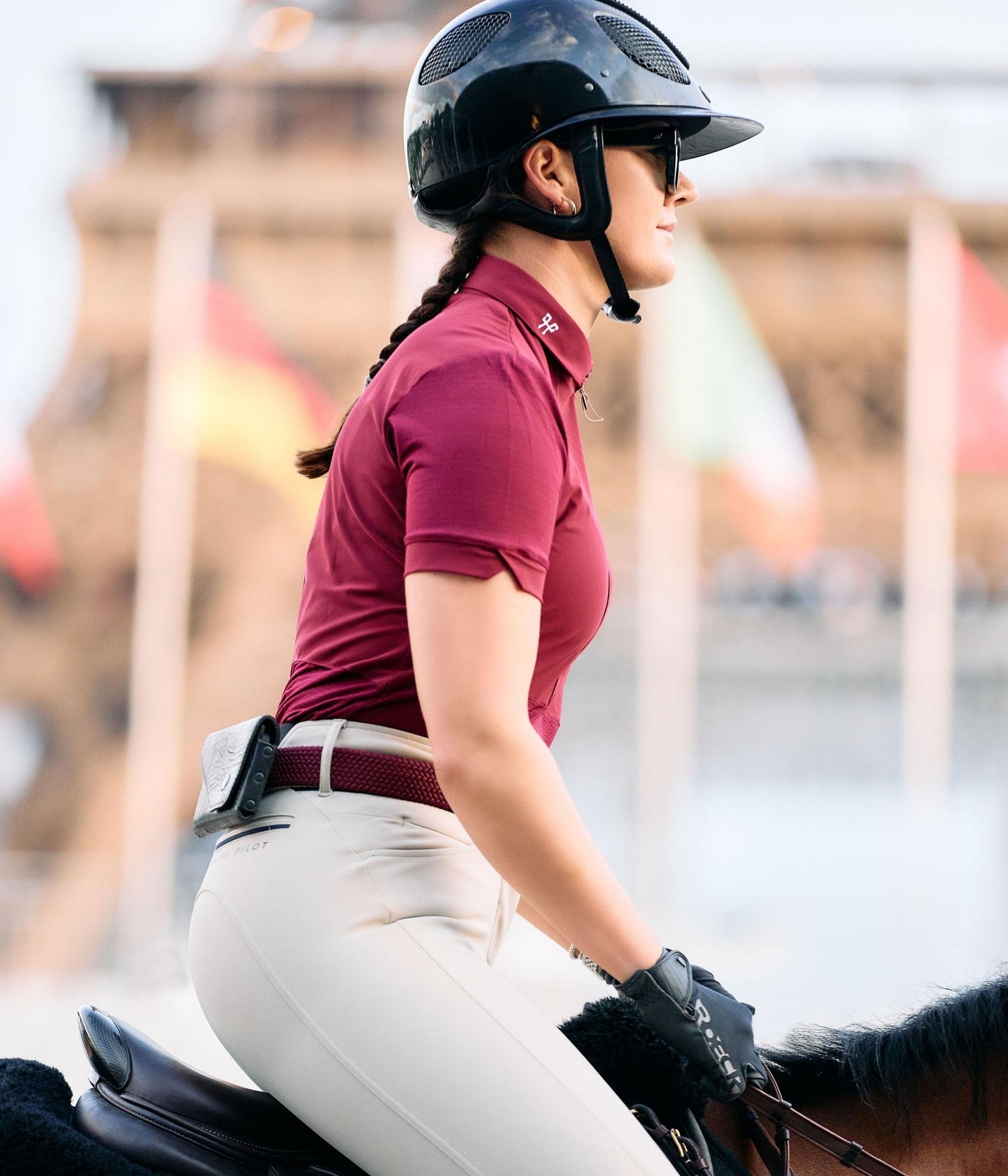 Aeromesh manga corta competition polo shirt for women Horse Pilot para equitación - vista 12