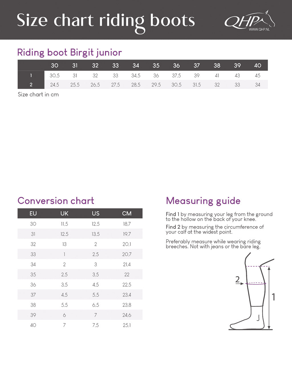 Botas de equitación QHP infantiles Birgit Junior para equitación - vista 3