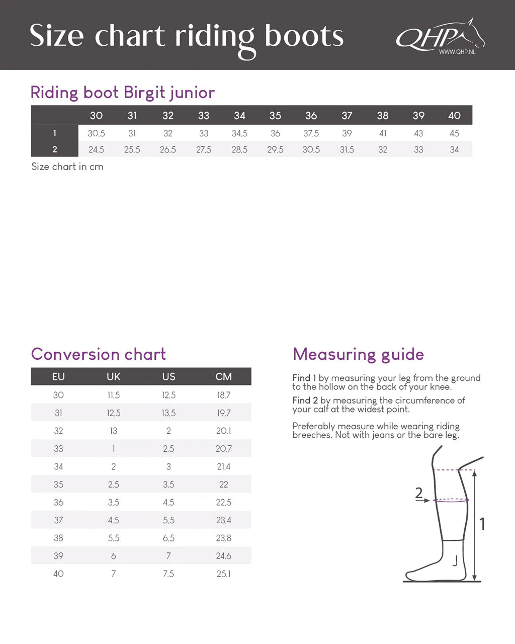 Botas de equitación QHP infantiles Birgit Junior para equitación - vista 4