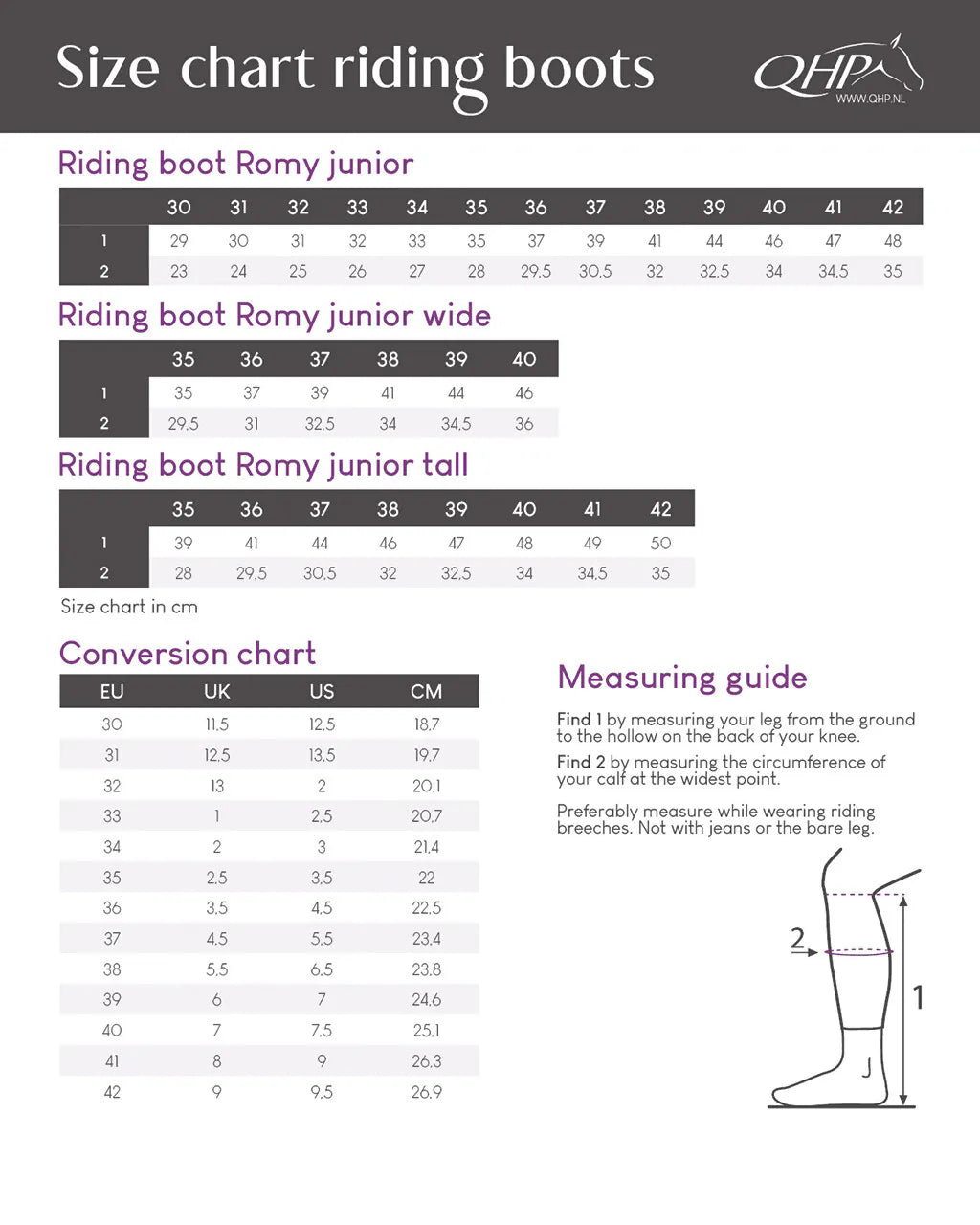 Botas de equitación QHP infantiles Romy Junior wide para equitación - vista 13