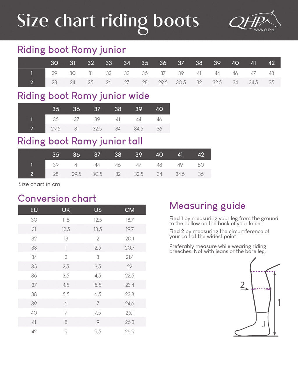 Botas de equitación QHP infantiles Romy Junior tall para equitación - vista 9