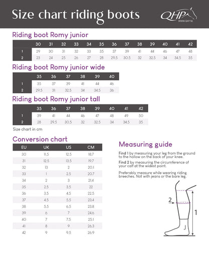 Botas de equitación QHP infantiles Romy Junior tall para equitación - vista 9