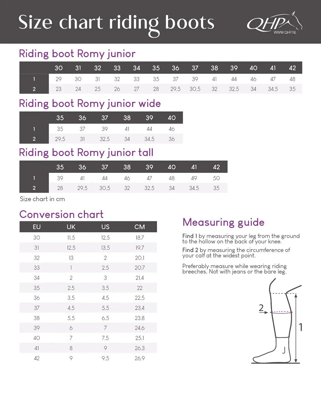 Botas de equitación QHP infantiles Romy Junior tall para equitación - vista 10