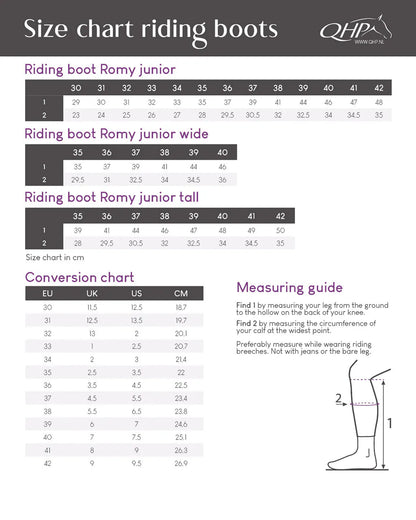 Botas de equitación QHP infantiles Romy Junior tall para equitación - vista 10
