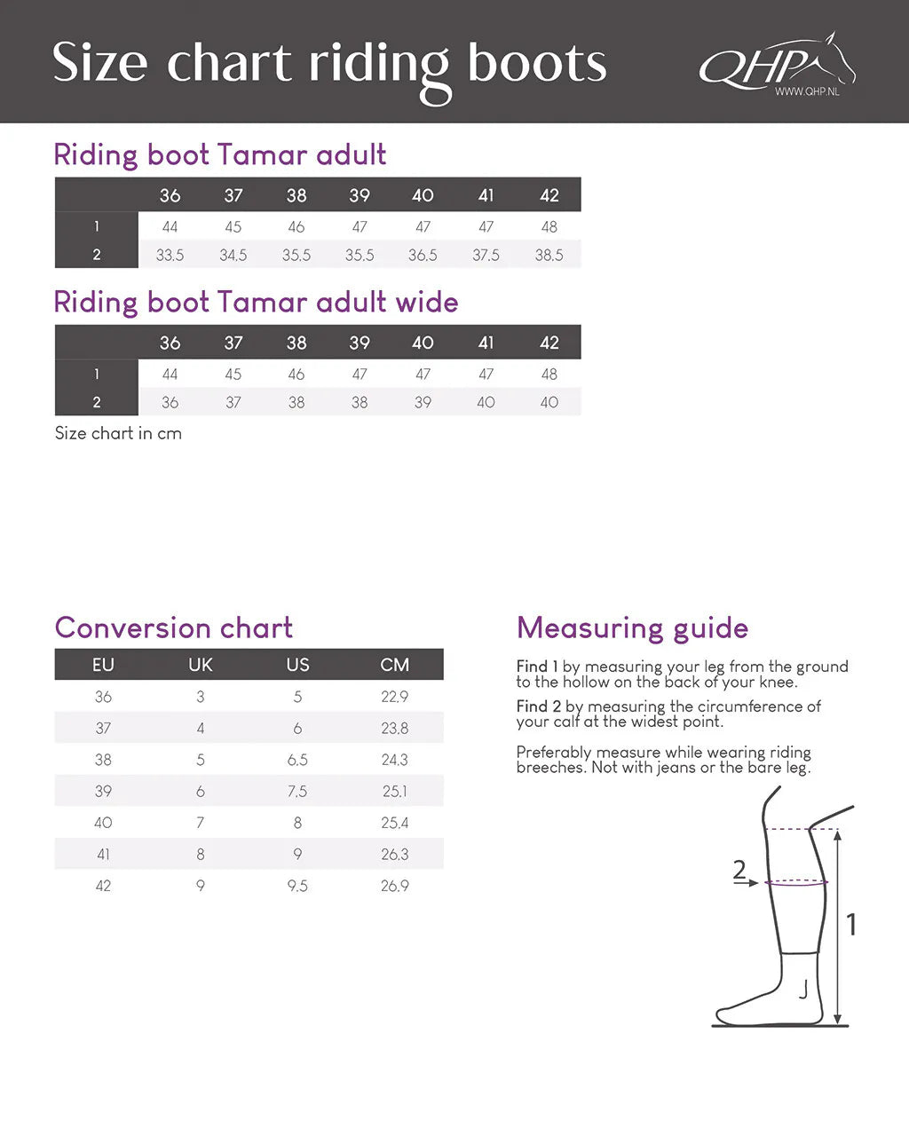 Botas de equitación QHP Tamar Adult wide para equitación - vista 14