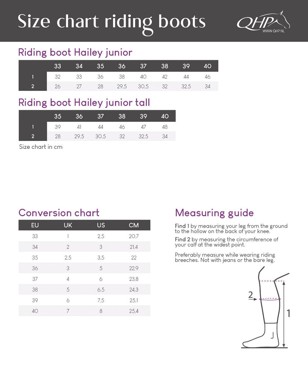 Botas de equitación QHP infantiles Hailey Junior para equitación - vista 19