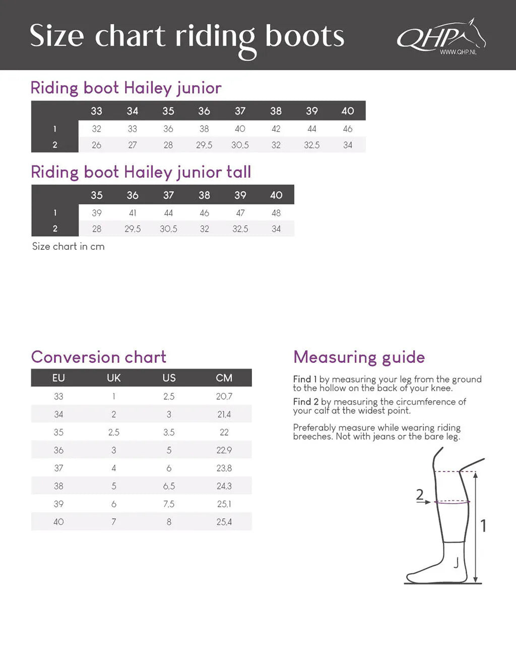 Botas de equitación QHP infantiles Hailey Junior para equitación - vista 20
