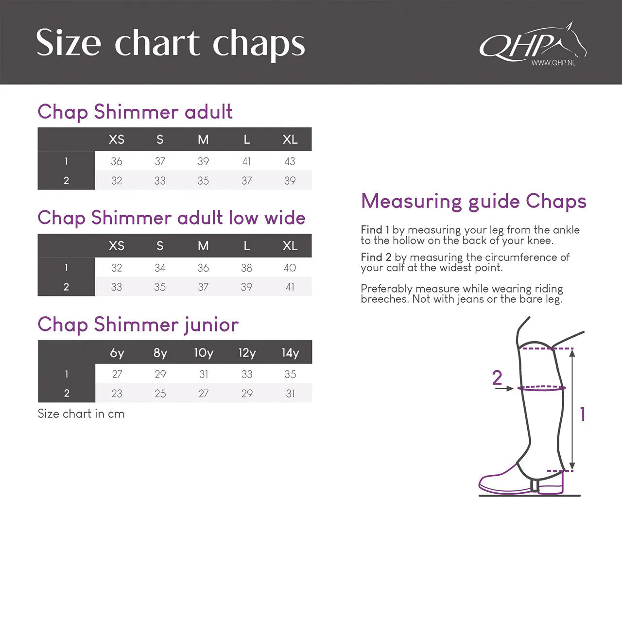 Polainas QHP Chap Shimmer Adult para equitación - vista 6