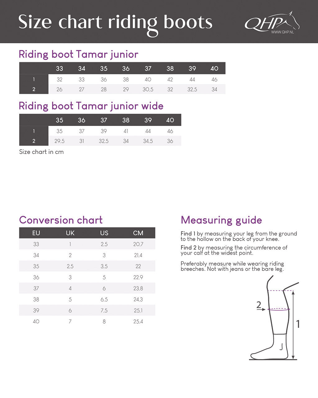 Botas de equitación QHP infantiles Tamar Junior wide para equitación - vista 7