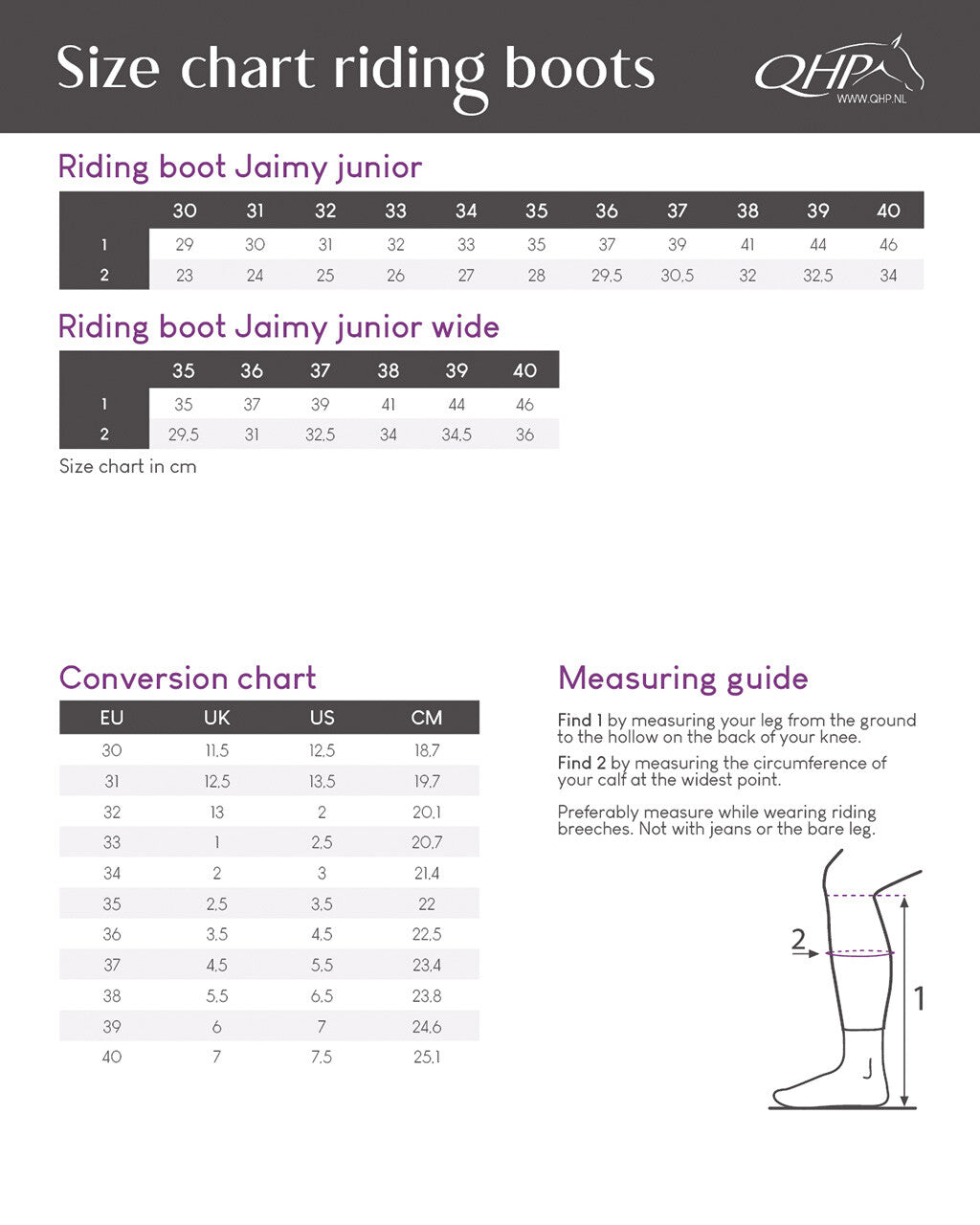 Botas de equitación QHP infantiles Jaimy Junior para equitación - vista 5