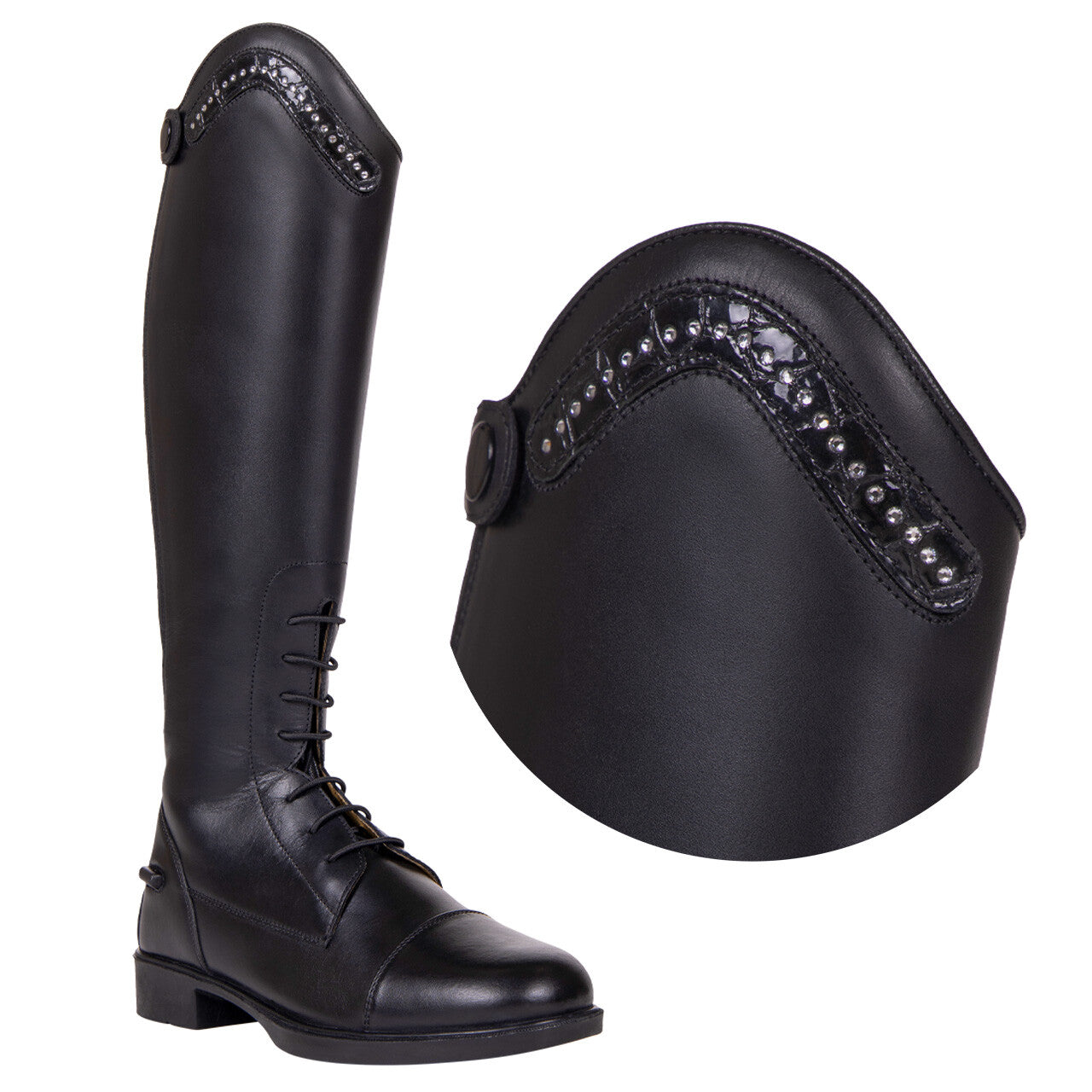 Botas de equitación QHP Exchangeable parte superior Jaimy croco shine para equitación - vista 3