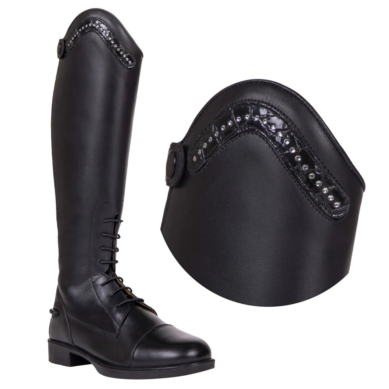 Botas de equitación QHP Exchangeable parte superior Jaimy croco shine para equitación - vista 4