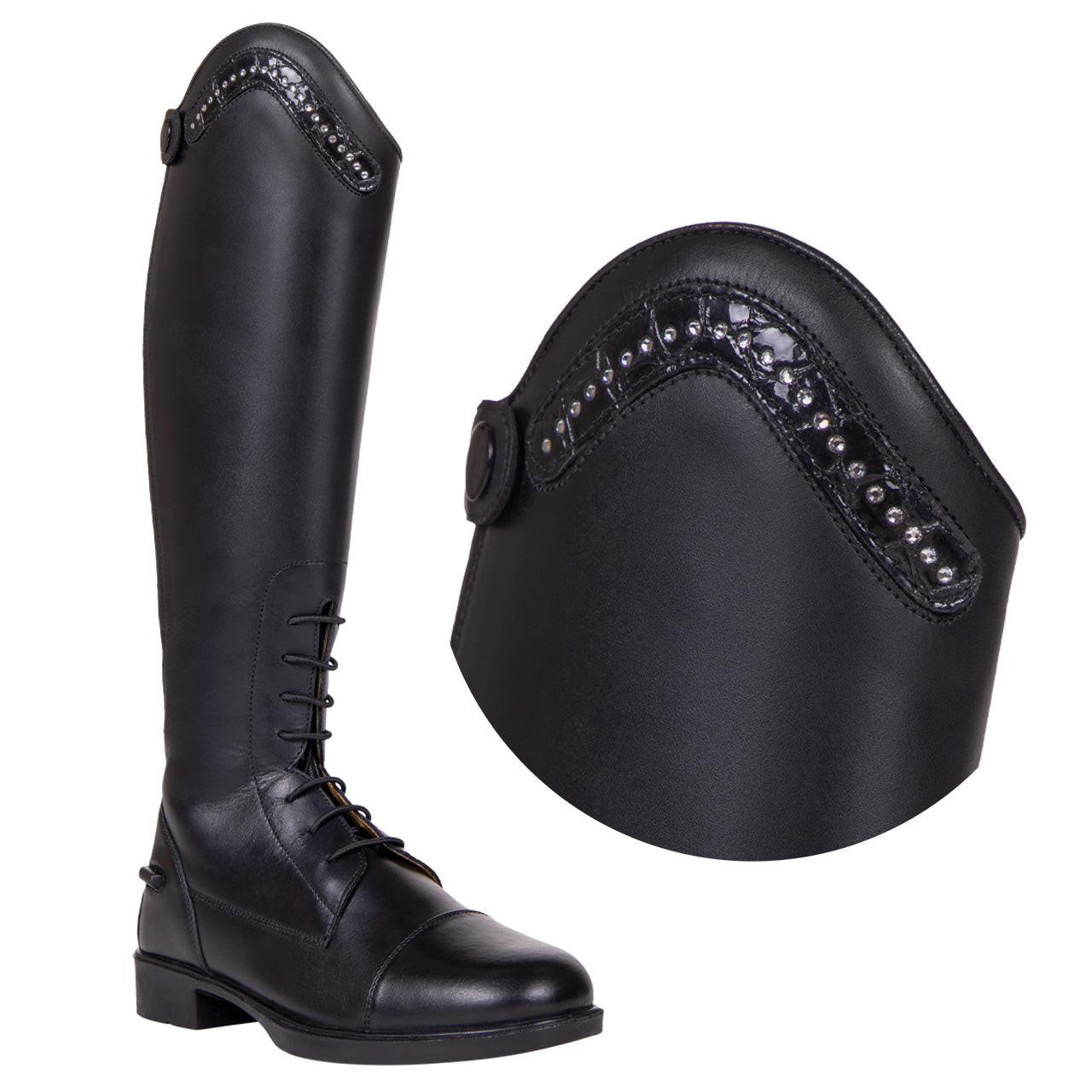 Botas de equitación QHP Exchangeable parte superior Jaimy croco shine para equitación - vista 9