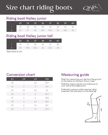 Botas de equitación QHP infantiles Hailey Junior tall para equitación - vista 19