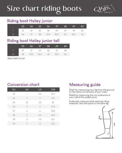 Botas de equitación QHP infantiles Hailey Junior tall para equitación - vista 20