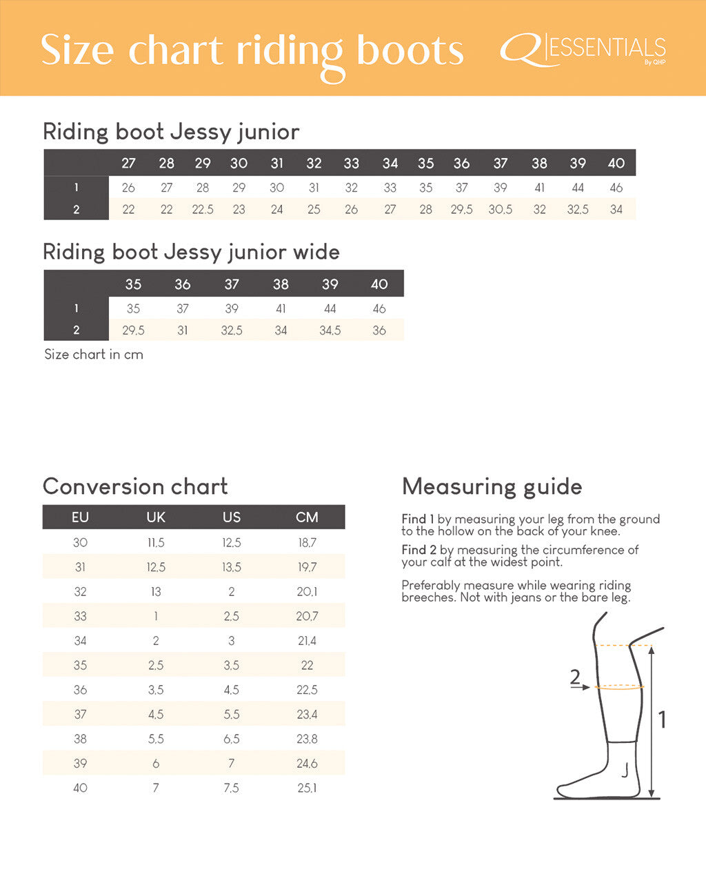 Botas de equitación QHP infantiles Jessy Junior wide para equitación - vista 3