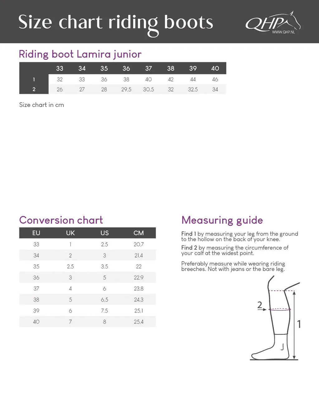 Botas de equitación QHP infantiles Lamira Junior para equitación - vista 8