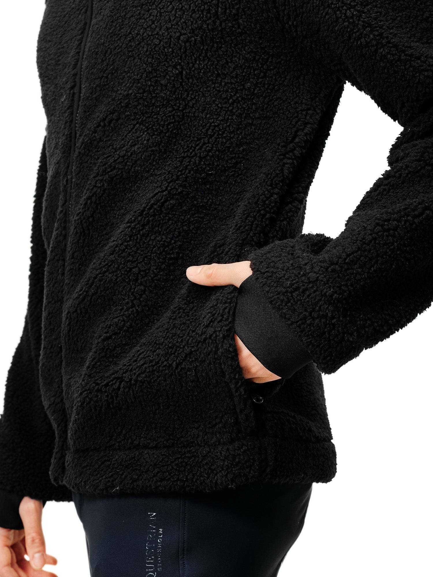 Teddy Fleece Jacket Men Equestrian Stockholm Teddy Fleece Jacket Men Black detalle 4