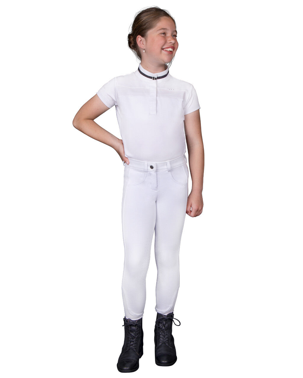 Pantalones Pantalón Breeches Kae Junior knee grip QHP para equitación - vista 15