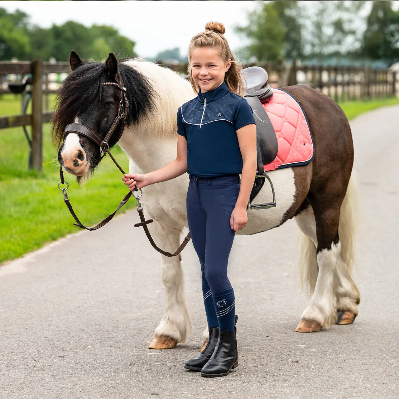 Pantalones Pantalón Breeches Nyomi Junior leg grip QHP para equitación - vista 4
