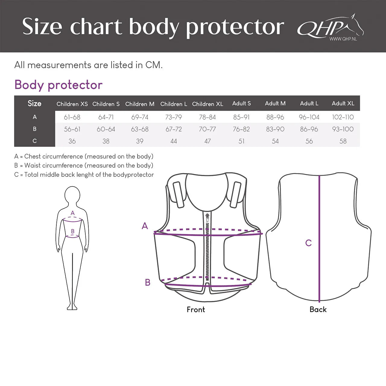 Body protector Adult QHP para equitación - vista 16