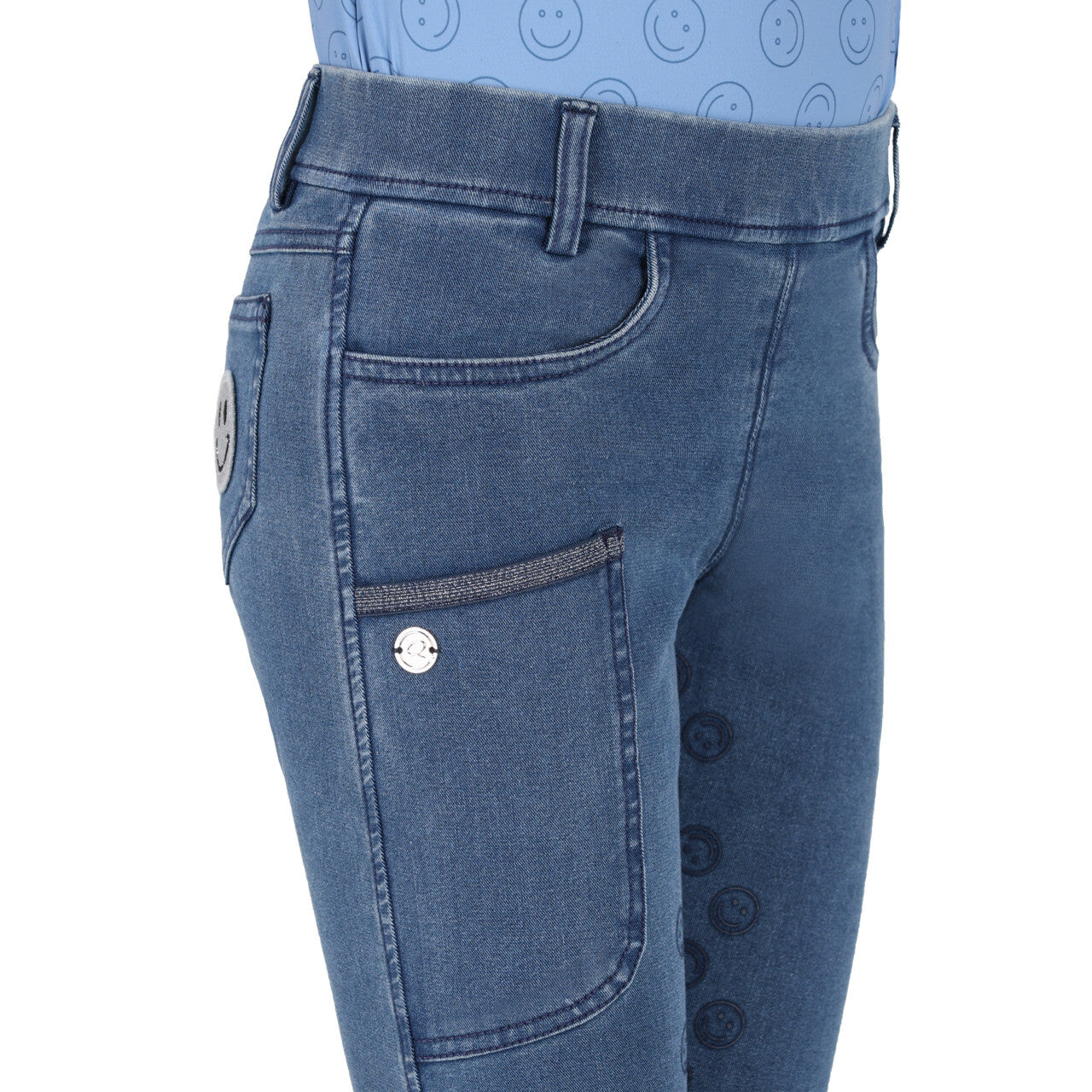 Mallas Rosalynn Junior full grip Denim QHP para equitación - vista 5