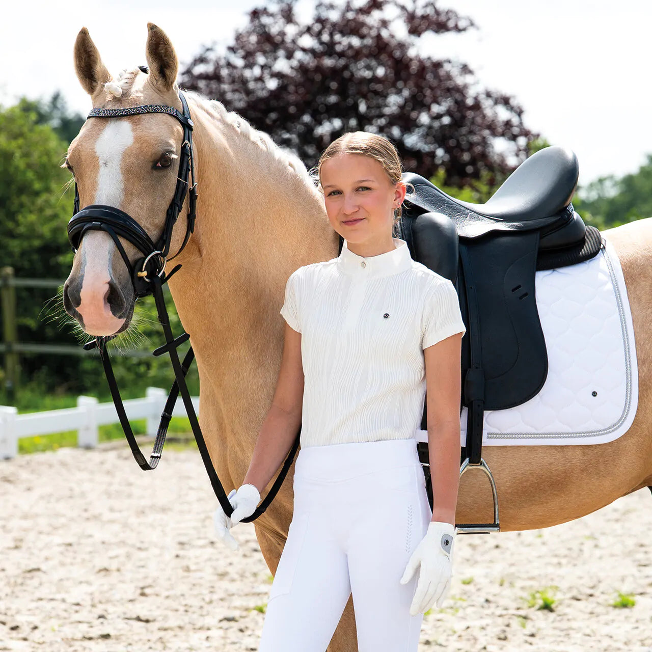Polo / Camiseta Competition shirt Kynlee Junior QHP para equitación - vista 18