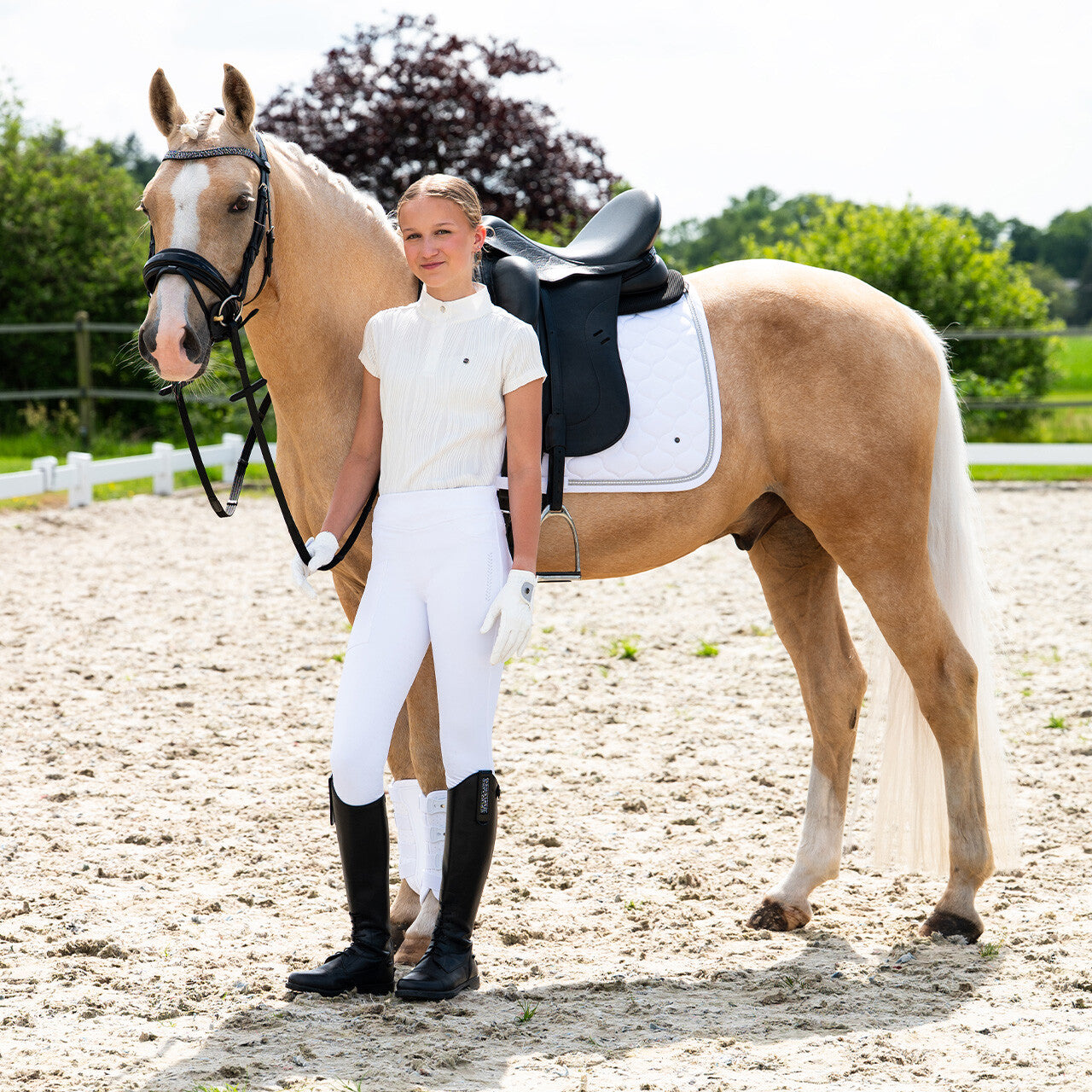 Polo / Camiseta Competition shirt Kynlee Junior QHP para equitación - vista 9