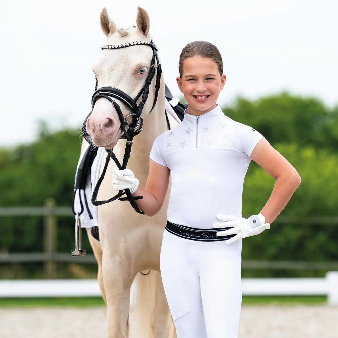 Polo / Camiseta Competition shirt Jipp Junior QHP para equitación - vista 18