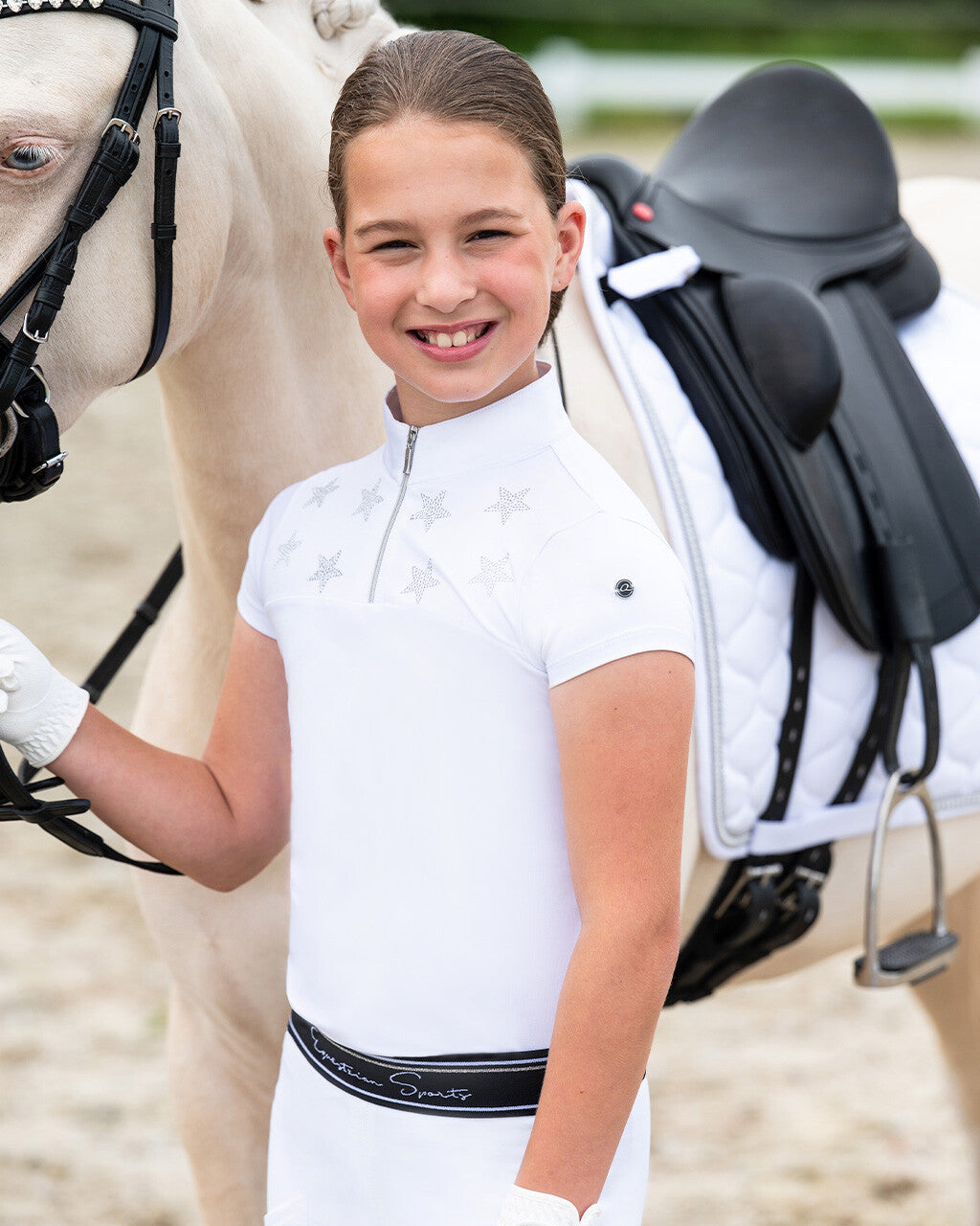 Polo / Camiseta Competition shirt Jipp Junior QHP para equitación - vista 34