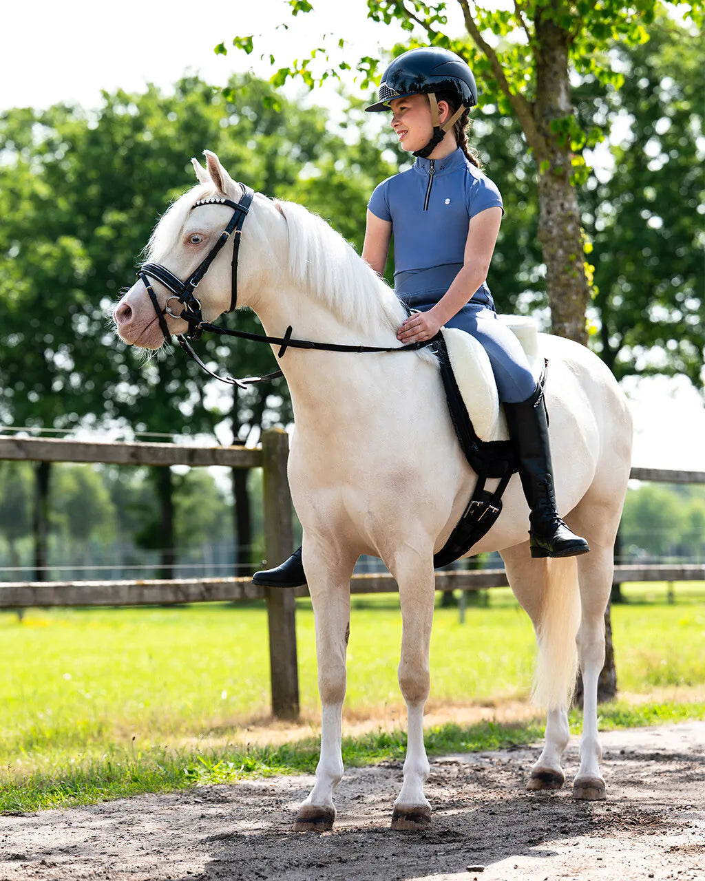 Polo / Camiseta Sport shirt manga corta Aubree Junior QHP para equitación - vista 12