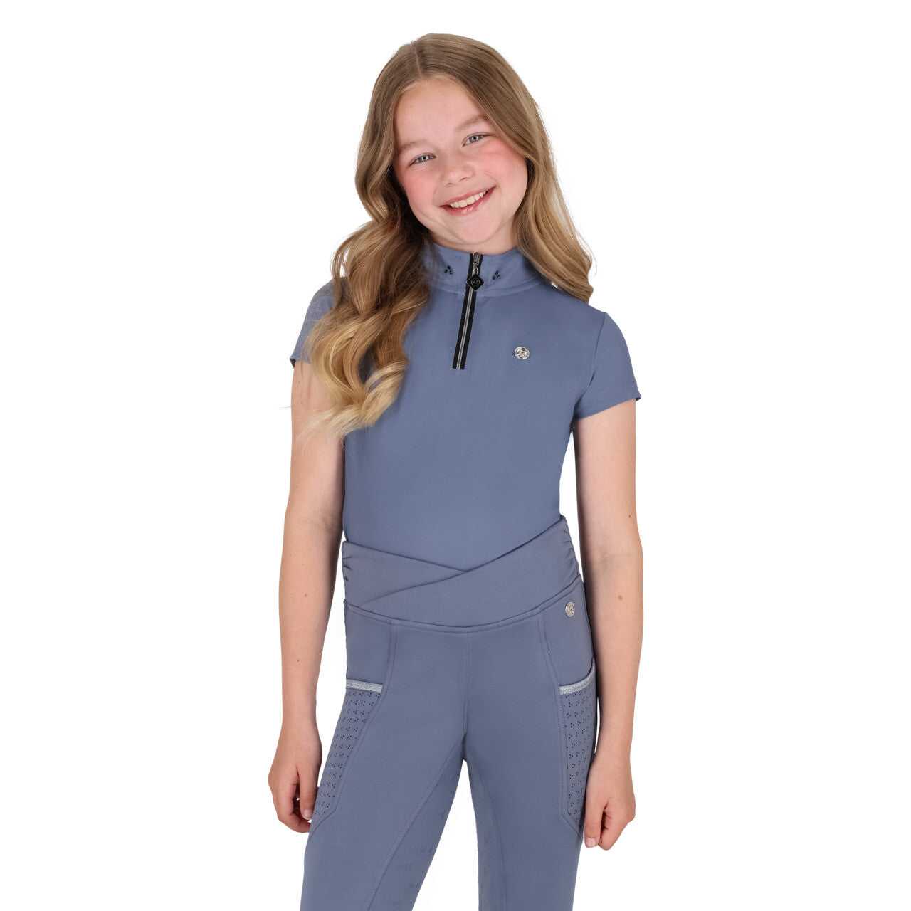 Polo / Camiseta Sport shirt manga corta Aubree Junior QHP para equitación - vista 33