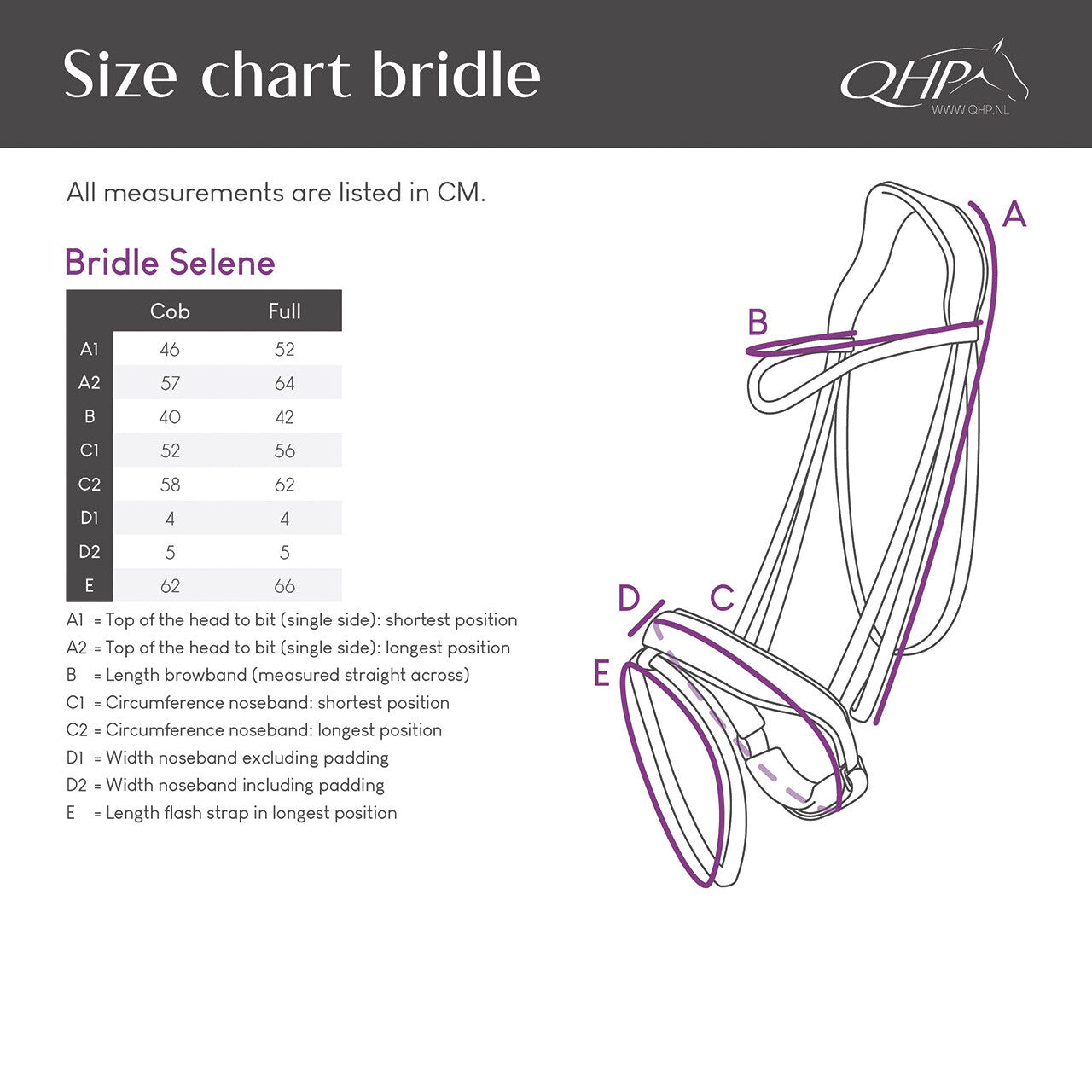 Cabezada inglesa Cabezada inglesa Selene incl. reins QHP para equitación - vista 9