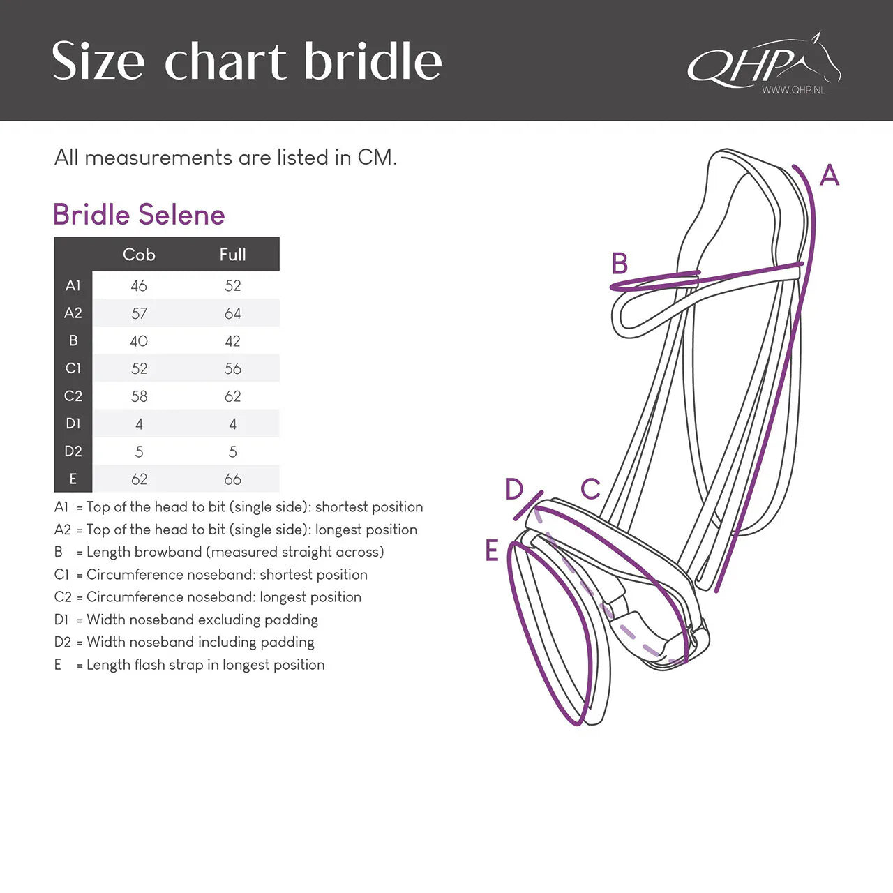 Cabezada inglesa Cabezada inglesa Selene incl. reins QHP para equitación - vista 10