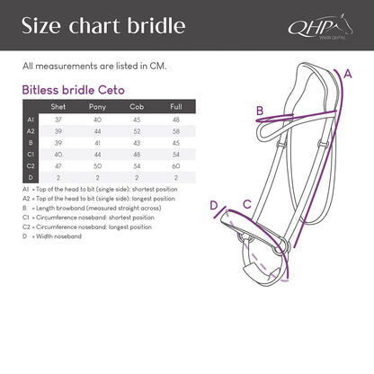 Cabezada inglesa Bitless Cabezada inglesa Ceto incl. reins QHP para equitación - vista 15