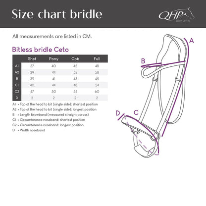 Cabezada inglesa Bitless Cabezada inglesa Ceto incl. reins QHP para equitación - vista 16