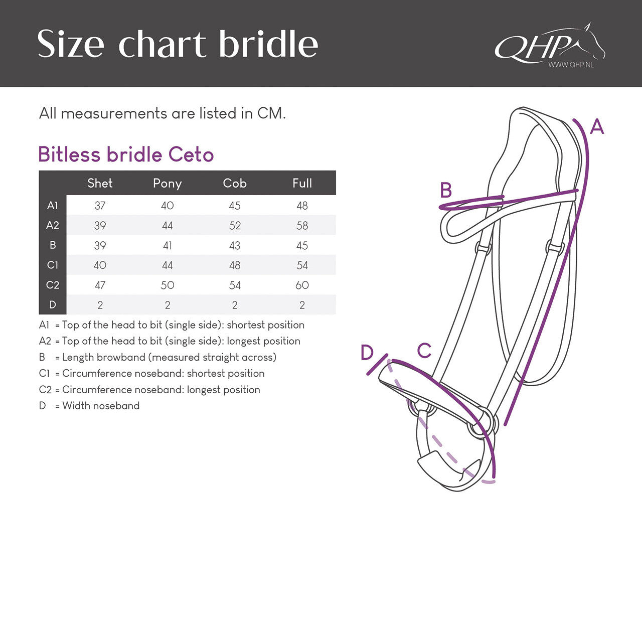 Cabezada inglesa Bitless bridle Ceto incl. reins QHP para equitación - vista 15