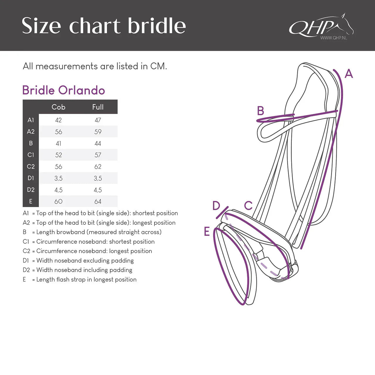 Cabezada inglesa Cabezada inglesa Orlando incl. reins QHP para equitación - vista 8