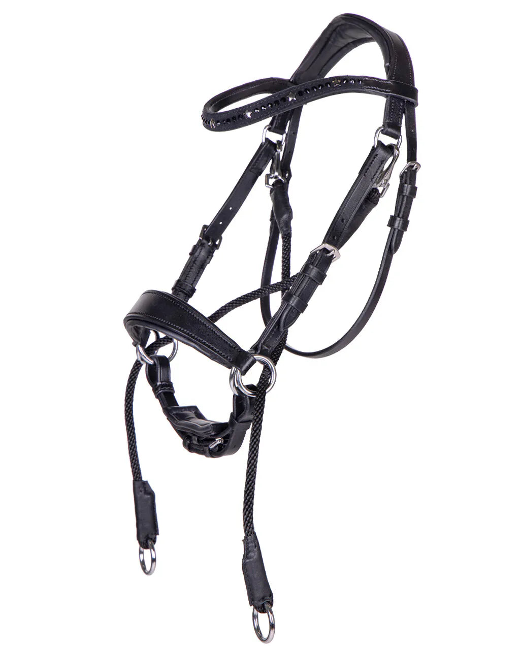 Cabezada inglesa Bitless Cabezada inglesa Thunderbolt incl. reins QHP para equitación - vista 10