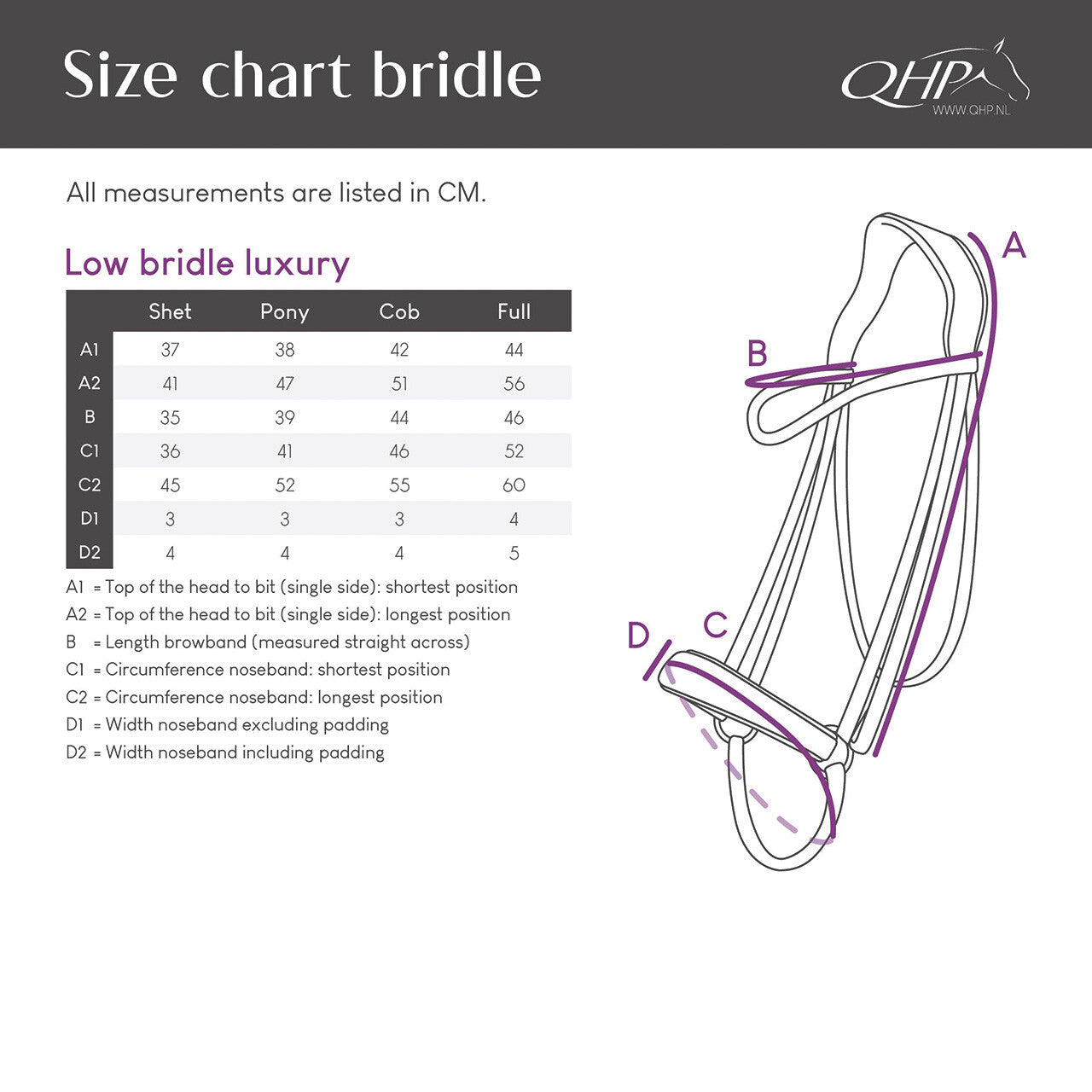 Cabezada inglesa Low Cabezada inglesa luxury incl. reins QHP para equitación - vista 7
