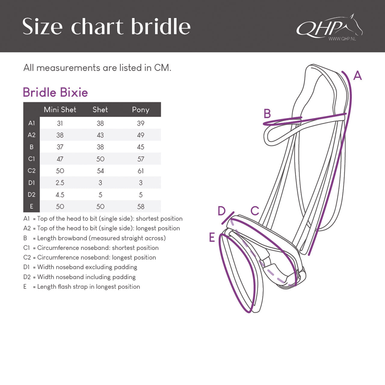 Cabezada inglesa Cabezada inglesa Bixie incl. reins QHP para equitación - vista 9
