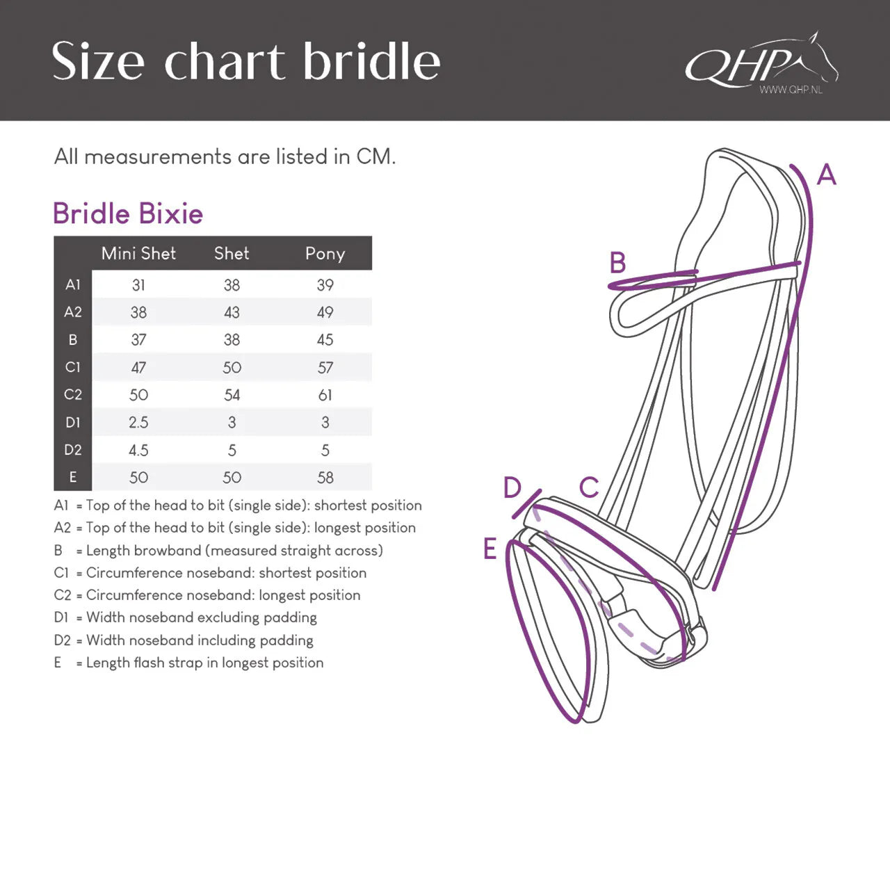 Cabezada inglesa Cabezada inglesa Bixie incl. reins QHP para equitación - vista 10