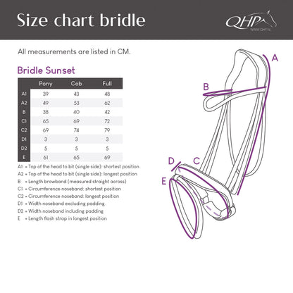 Cabezada inglesa Cabezada inglesa Sunset incl. reins QHP para equitación - vista 11