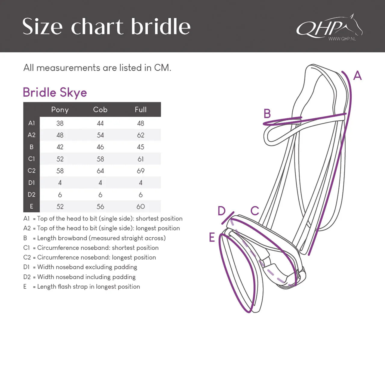 Cabezada inglesa Cabezada inglesa Skye incl. reins QHP para equitación - vista 2