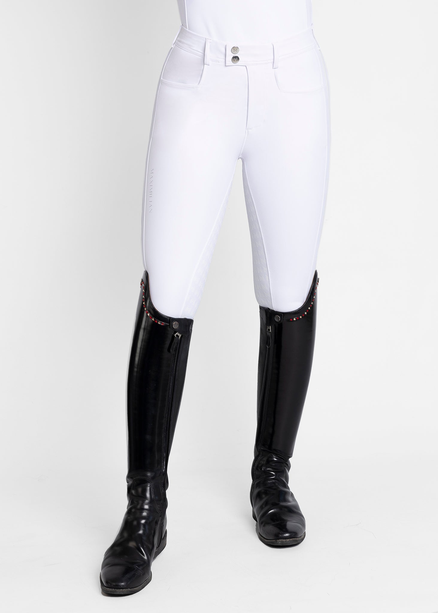 Producto ecuestre Maximilian Equestrian Reflection Breeches (White) detalle 2