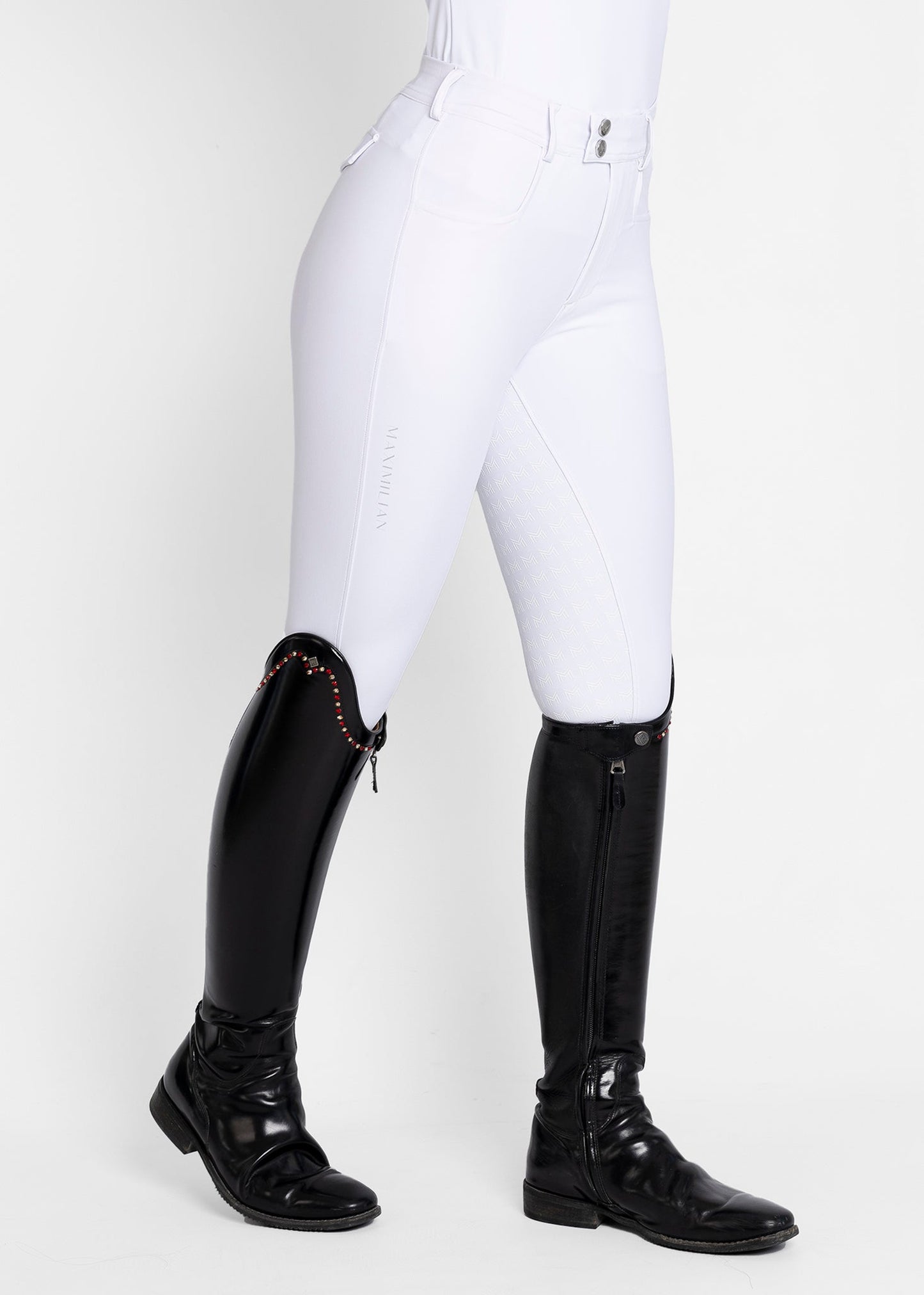 Producto ecuestre Maximilian Equestrian Reflection Breeches (White) detalle 4