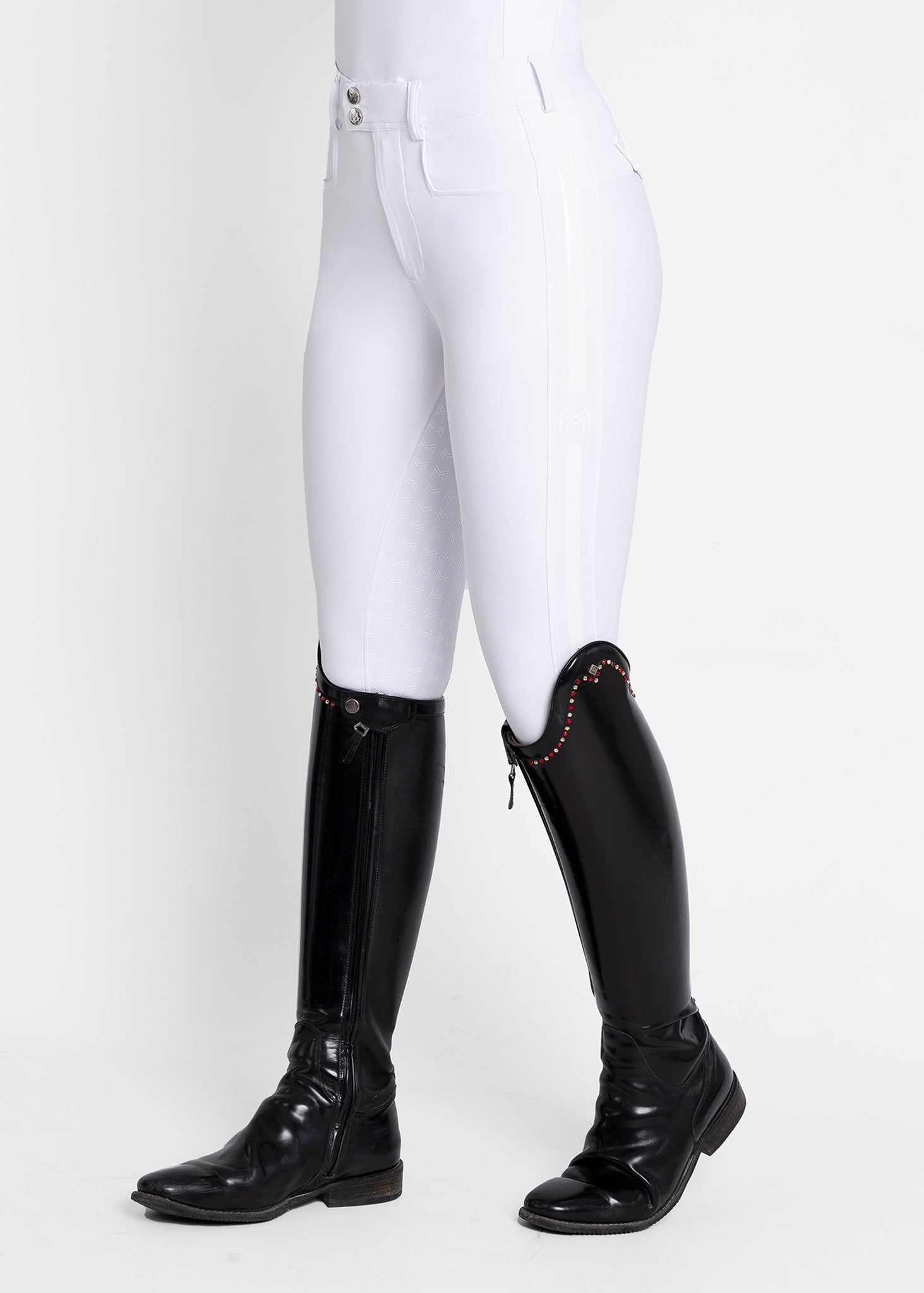 Producto ecuestre Maximilian Equestrian Reflection Breeches (White) detalle 3
