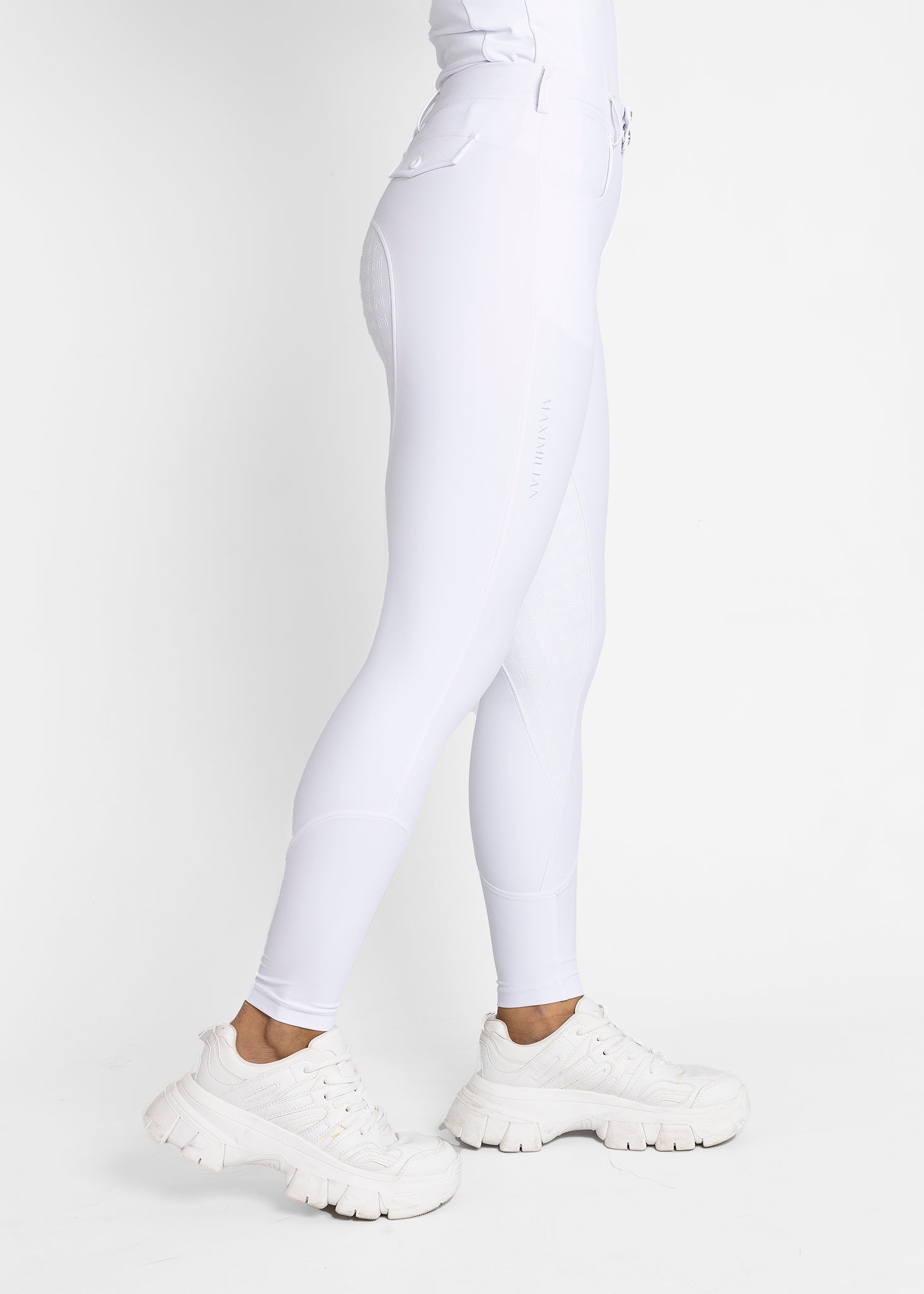 Producto ecuestre Maximilian Equestrian Reflection Breeches (White) detalle 7