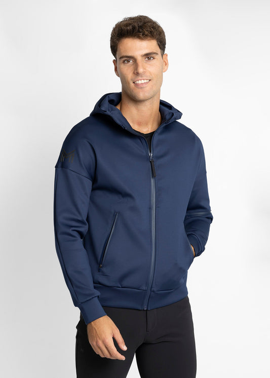 Camisetas Maximilian Equestrian Element Zip Hoodie (Navy) para equitación